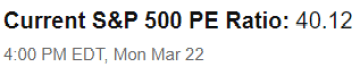 PE Ratio - SP 500